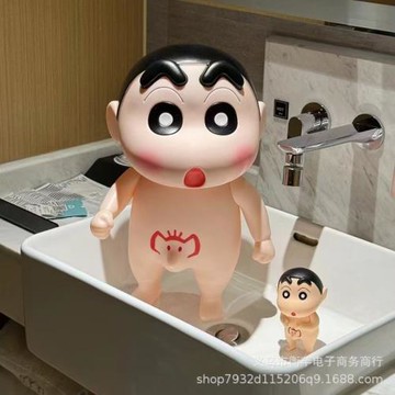 45cm浴帽洗澡蠟筆小新手辦超大號擺件野原新之助周邊公仔玩偶禮物