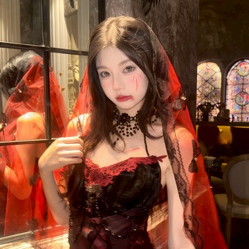 新品5091【❤︎地獄愛麗絲❤︎】自留款鬼新娘萬聖節修女萬聖節鬼新娘cos鬼新娘頭紗鬼新娘服裝萬聖節鬼新娘頭飾鬼萬聖節