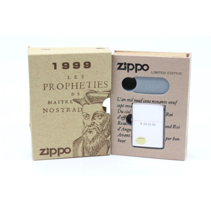 未使用品】 Zippo ノストラダムス 限定 1999 USA ジッポ オイル ライター シルバー色 | LINEブランドカタログ