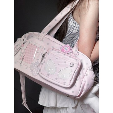 Bag House👜 星星印花二次元天使痛包y2k輕亞比風韓係演唱會追星單肩斜跨娃包