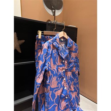 QRYS英國猴子趣味小眾輕奢春秋款睡衣女秋季純棉長袖有機棉家居服