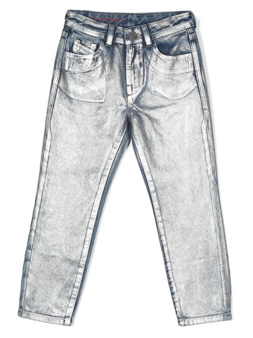 Diesel Kids - 2004-J metallic jeans - kids - Cotton/Polyester - 16 yrs - Silver