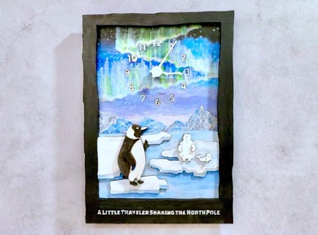 撼動北極的小旅人 木製時鐘 掛鐘