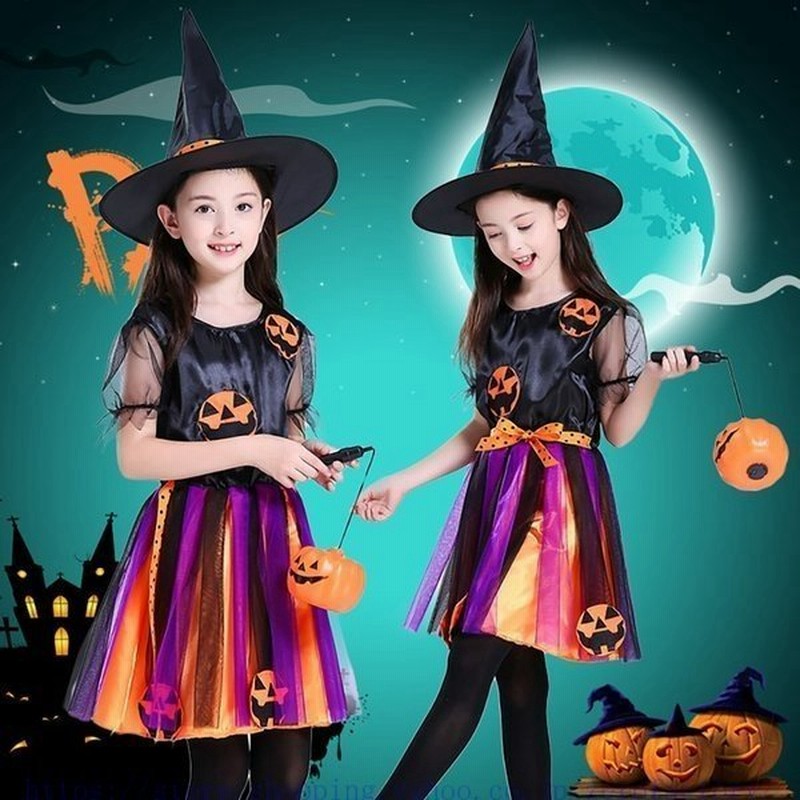 店長おすすめ ハロウィン コスプレ衣装 女の子 ワンピース かぼちゃ 魔女 帽子 ドレス 仮装 子供用 キッズ 魔法使い ワンピース 可愛い 通販 Lineポイント最大0 5 Get Lineショッピング