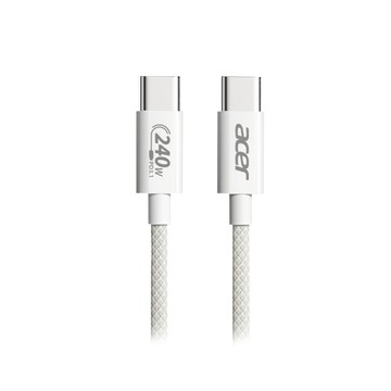 Acer宏碁 Type-C to Type-C 240W/PD3.1大功率充電傳輸線 2M 白 (USB-IF TID認證插頭)