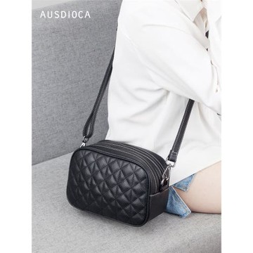 澳迪佳包包2025新款潮真皮女包時尚雙拉鏈相機斜挎包百搭單肩小包