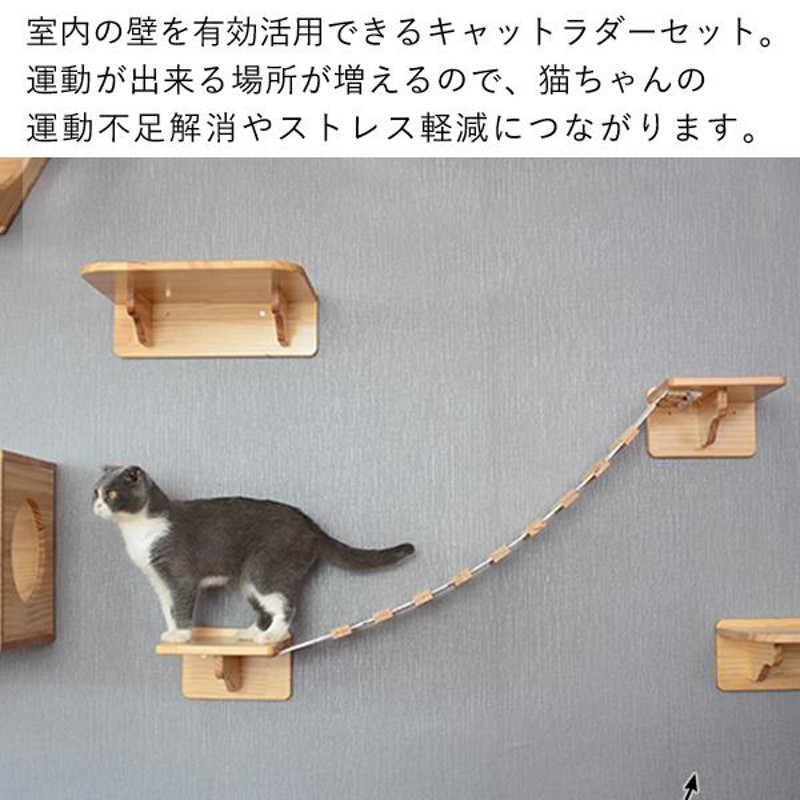 キャットウォーク 猫用 はしご 吊り橋 キャットステップ 壁付け スリム