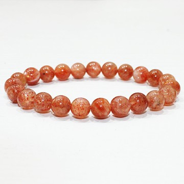 如鴻天然水晶手鏈女士金草莓晶礦物原石橙色石頭單圈手串