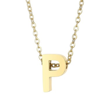 台灣客製化鏈長項鍊 純鋼字母P金色鎖骨項鏈－DUSHA ACCESSORY 杜莎飾品
