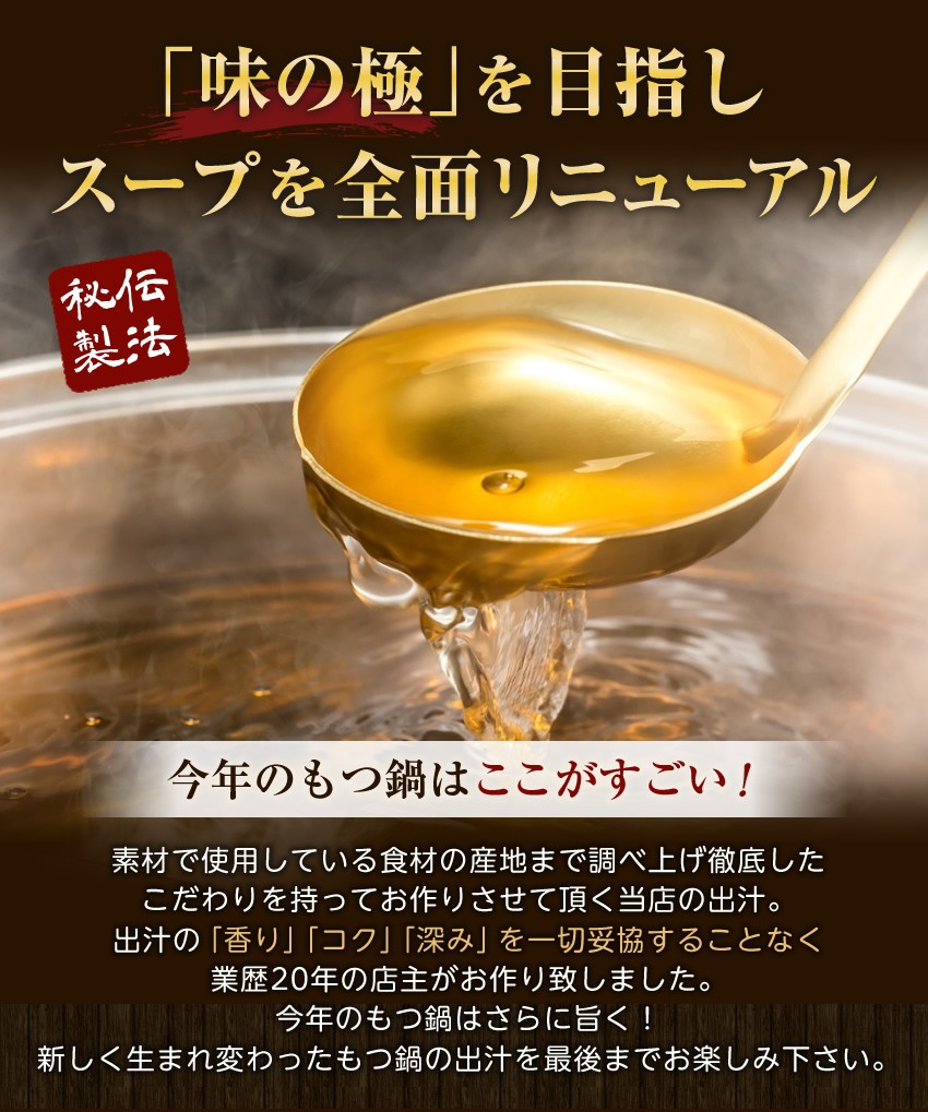 メガ盛り博多もつ鍋セット もつ1kg お取り寄せ 選べるスープ5種 薬味と生麺3玉付 4-6人前 2セット購入でオマケ モツ