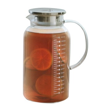 一品川流 寶馬牌圓型多功能雙用玻璃壺-1600ml