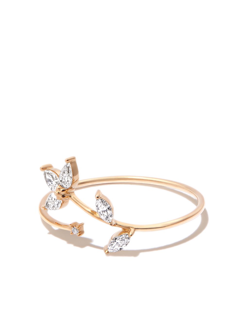 Adina Reyter - 14kt yellow gold Paris Half Flower diamond ring - women - Diamond/14kt Yellow Gold - 6 1/2