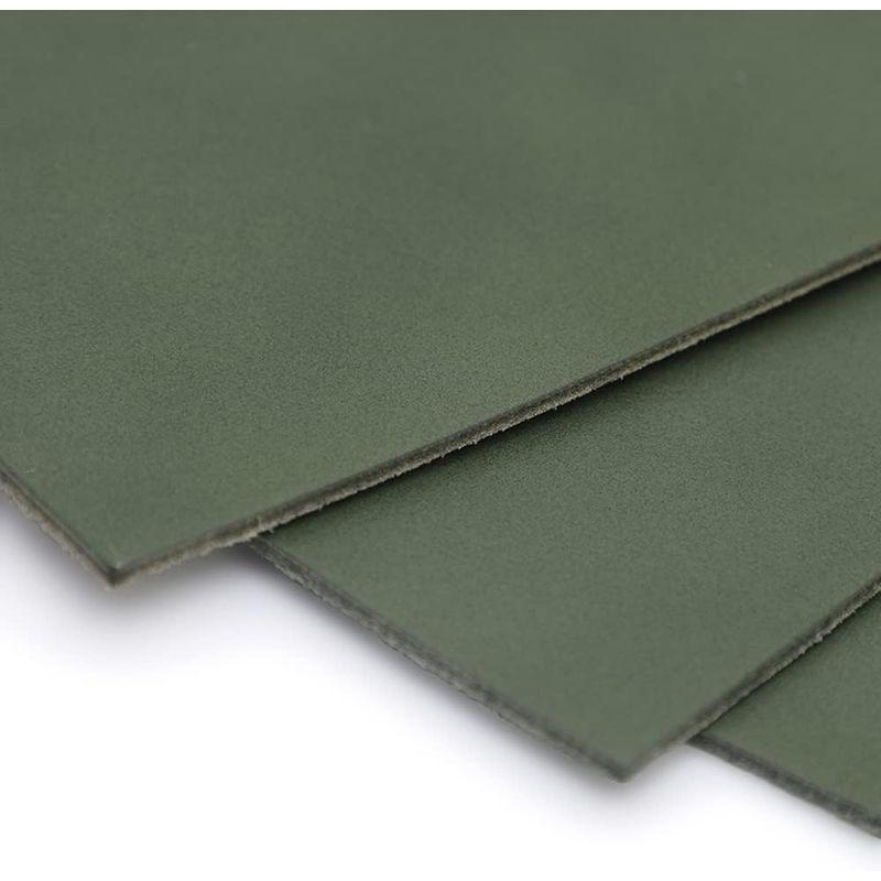 ぬめ革 材料 レザークラフト 革 はぎれ ハギレA4 サイズ グリーン厚み2.0mm