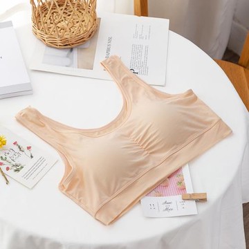 一片式莫代爾背心文胸裹胸帶胸墊可拆卸內搭無鋼圈打底抹胸內衣