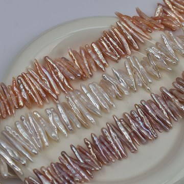 宏雲Hongyun-DB--廠家直供 中孔牙籤珍珠巴洛克異形天然淡水裸珠散珠強光手工diy