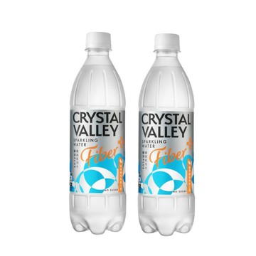 Crystal Valley礦沛PLUS+ 纖維氣泡水 585ml(24瓶/箱)*2
