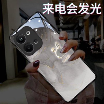 發光水墨兔適用于三星s24來電發光手機殼s22+保護套ultra情侶款玻璃A52外殼女s23+全包galaxys20高級閃光A52