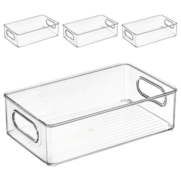 可疊加抽屜收納盒 Set PET材質  27 x 16 x 7.5cm  透明  4個