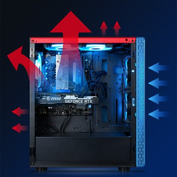 腦主機臺式機降溫炫彩機箱風扇LED炫光12CM散熱強效水冷扇