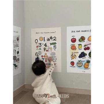 INS韓國同款防水早教認知形狀顏色字母數字兒童房浴室貼畫裝飾圖
