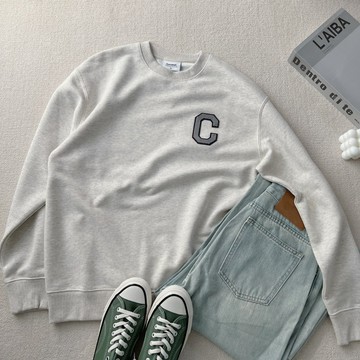 【MasCool】 COVERNAT 大C大學T 刺繡大學踢 大學TEE 情侶款 韓國 落肩 寬鬆