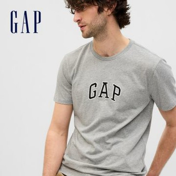 【GAP】弧形Gap Logo T恤-跑道藍/沼澤綠/櫻花粉/彩繪玫瑰/帆船藍/麻灰色(570044)