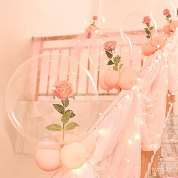 熱賣爆款結婚用品婚房佈置樓梯扶手裝飾錶白生日婚禮紗幔浪漫氣球創意套裝 DDAV
