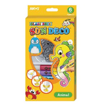 【AMOS 阿摩司】韓國原裝  6色 動物 主題 吊飾 玻璃彩繪 膠 / 組 SD10P6-A