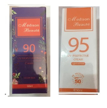 美德生豔陽美肌防曬霜95膚色+水漾清透粉底乳膚色 ｜全館滿$199免運