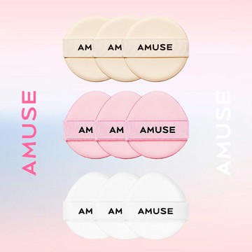 【梨大小姐】韓國 AMUSE 氣墊粉撲 粉撲 水滴粉撲 圓形粉撲 底妝粉撲 上妝工具 化妝海綿 Puff