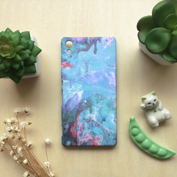 甜甜油彩粉紅與藍//原創手機殼-    iPhone, Samsung, oppo