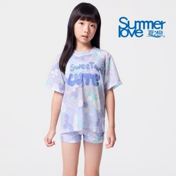 夏之戀 LOVETEEN KIDS 女童短版三件式泳衣 K26607