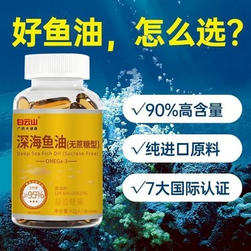 🔥免運🔥全新升級🔥白雲山-深海魚油凝膠糖果(無蔗糖型）42g(0.7g/粒*60粒) WLV6 魚油