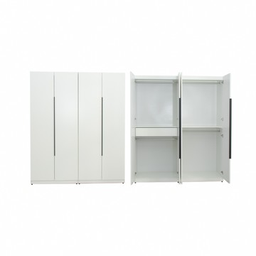 【IDEA】MIT雪白木質組合式二件組抽屜衣櫃/衣櫥/組合櫃/拉門衣櫃(162*193CM)