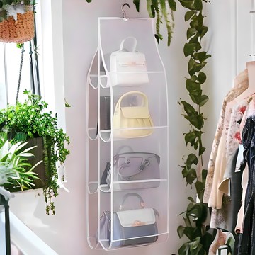 Apnalchangchang 8格透明包包收納掛袋  1個  白色