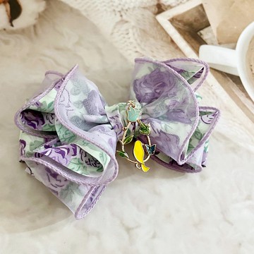 紫玫瑰立體蝴蝶結髮夾 大腸圈 髮圈 抓夾 髮梳 香蕉夾 鯊魚夾邊夾