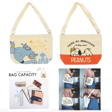 日本直送  迪士尼 阿拉丁 花生漫畫 史努比 帆布肩背包 斜背包 學院風 女包 媽媽包 外出萬用包 通勤上班