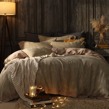 (雙人/加大/特大) / 純棉色織緹花薄被套床包組 / 奈森 / HYGGE STYLE / HOYACASA