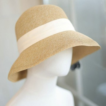 日系捲邊草編遮陽漁夫帽040327