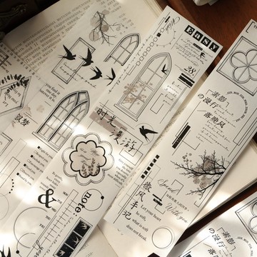 壹洱文創第 16 期切模【小窗素影】和紙膠帶打底素材手賬 PET 貼紙