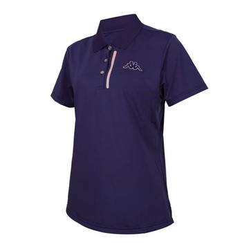KAPPA 女吸濕排汗短袖POLO衫-上衣 慢跑 運動 速乾 休閒 351W58W-867 深靛藍粉