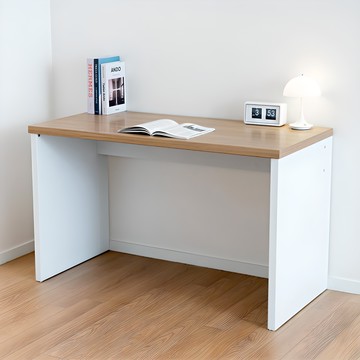 Woodmi 巴奧單人用標準電腦書桌 1200  橡木色  白色  120公分(寬) x 58公分(深) x 73公分(高)