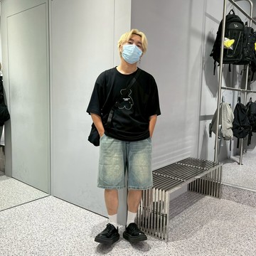 【MasCool】 簡約寬鬆牛仔短褲 牛仔褲 復古牛仔短褲 戶外休閒 水洗短褲 復古短褲 牛仔短褲 短褲 休閒短褲