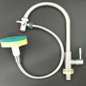 水摩爾熱霧去油洗碗神器MS-177(含增壓霧化頭+軟管+洗碗綿刷+水龍頭分水器轉接頭)1組