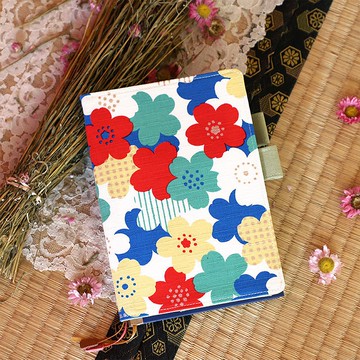 Chuyu B6/32K 花布雙筆插書衣/書皮手帳書套/日誌手札合身書套