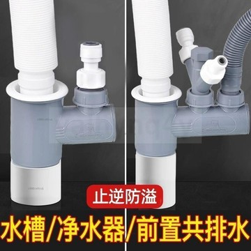 下殺 廚房下水管 三通管道 防臭神器 洗碗機凈水器 排水管三頭通接頭# c886t