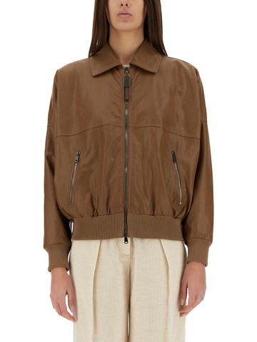 brunello cucinelli leather jacket