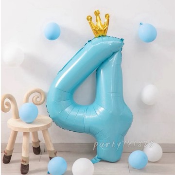 40吋皇冠 數字氣球【台灣現貨】B017生日派對 拍照 佈置 節慶 紀念日 收涎 背景 兒童慶生 氣球 周歲 慶生 裝飾