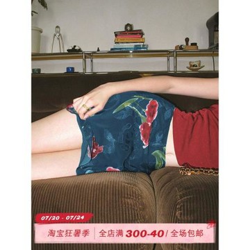 ITSNIKAR新中式網紗印花半身裙女夏復古提花修身復古包臀短款裙子