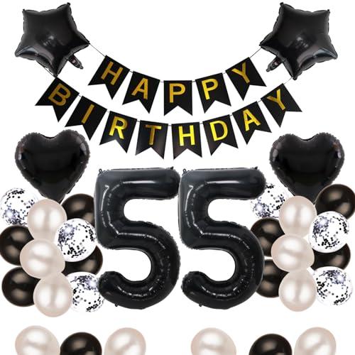 55歳 誕生日 バルーン 風船 飾り付け セット 数字バルーン 55 HAPPY